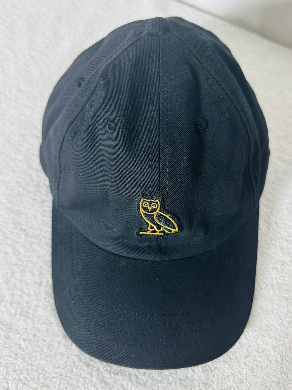 Octobers Very Own OVO Black Strapback Hat Classic Small Gold Owl Logo Streetwear